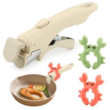 Imagem de Alça de panela removível com, alça de substituição de panelas removível branca, alças universais resistentes ao calor, acessório de panelas de cozinha para panelas e frigideiras