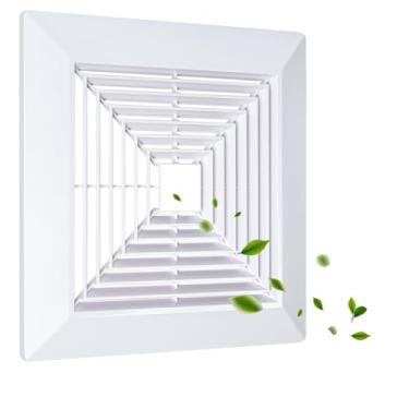 Imagem de Flowild Capa Para Exaustor De Banheiro 12X12 Com Molas, Grade Reposição Ventiladores Quadrados Teto Ou Parede, Coifa Ventilação Plástico, Desviador Ar E Difusor (Branco)