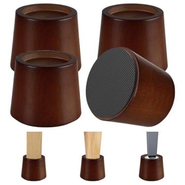 Imagem de KOIKEY Elevadores de cama para móveis de madeira – Extensores de altura de móveis resistentes circulares de 7,6 cm para sofá, sofá, mesa, cadeira, mesa, base, armazenamento e limpeza convenientes, pacote com 4
