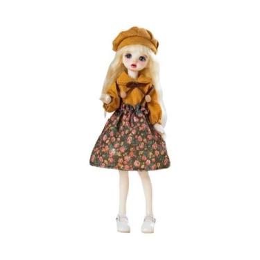 Imagem de Conjunto De Roupas De Boneca Bjd De 30cm, Vestido De Menina, Maquiagem