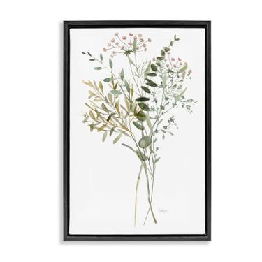Imagem de Stupell Industries Wild Country Herb Bunches Preto Emoldurado Tela Flutuante Design de Arte de Parede por Livi Finn, 17 x 25