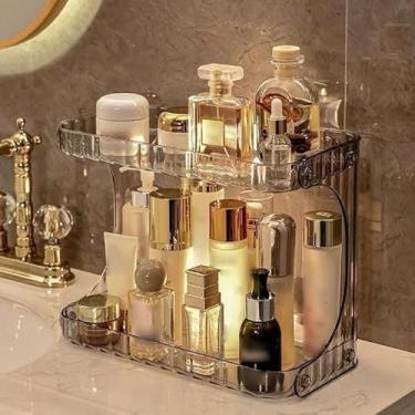 Imagem de Prateleira Organizador Diamante Acrílico Porta Maquiagem Suporte Multiuso De Mesa