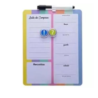 Imagem de Quadro Lousa Magnética Planner Imã Porta Recados (Mod 2)