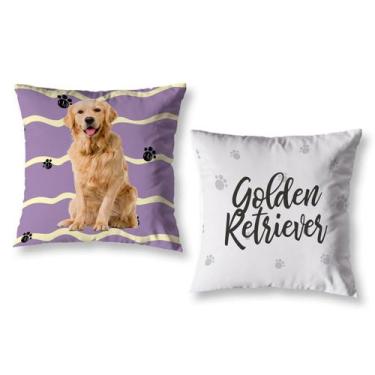 Imagem de Kit 2 Almofadas Pet Cachorros Cheias 40cm x 40cm Decorativas Sala Sofá