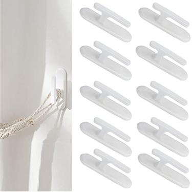 Imagem de Jihugu 10 Peças De Ganchos Segurança Para Enrolar Cordão Persiana, Suporte Adesivo Cortina Janela, Presilhas Enrolar, Proteção Bebês, Persianas Escritório Em Casa. (Branco)