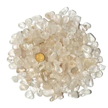Imagem de 1 kg Cristal Transparente Rolado Pedra P 10 a 20mm Tipo B - Cristaisde