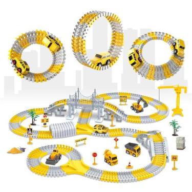 Imagem de Pista de Carrinhos Construção 345 Peças Brinquedo Infantil com Carrinh
