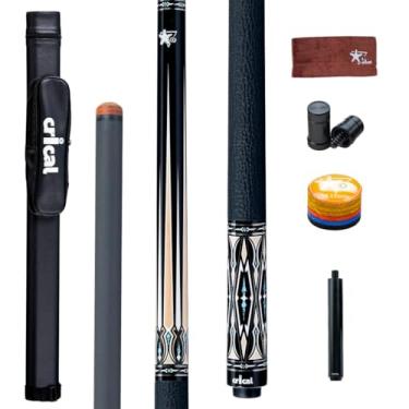 Imagem de CRICAL Conjunto profissional de taco de sinuca de fibra de carbono para adultos com ponta de 12,5 mm (preciso, fácil de controlar)