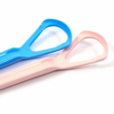 Imagem de Limpador Raspador De Língua Higiene Bucal Rosa/azul Morelli