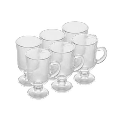 Imagem de LYOR - Conjunto 6 Taças de Cappuccino de Vidro com Alça e Pé 115ml
