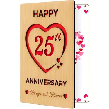 Imagem de Vovocas Cartão Happy 25th 25 year Anniversary Card always and forever for wife and huaband