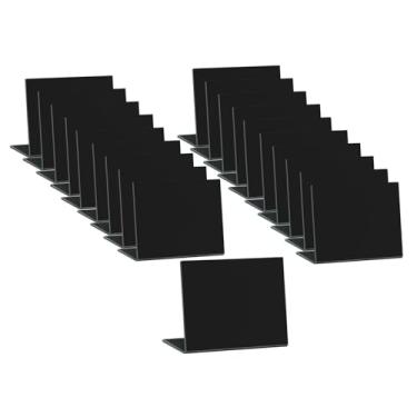 Imagem de Ｂｅｓｇａ 20 Peças de Placas de Acrílico em Forma de L para Mesa, Pequenas Placas Decorativas para Aniversários, Casamentos, Buffets E Padarias, Preto, Tamanho real