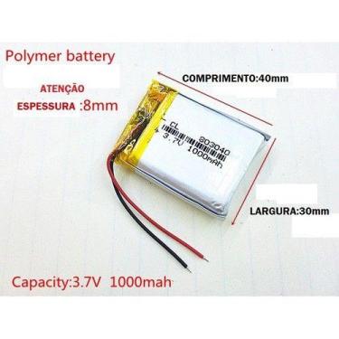 Imagem de Bateria Gps  1000 Mah 3,7v  2 Fios Espessura 8mm  8x40x30 - bgb