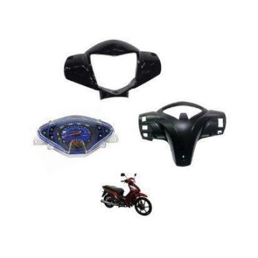 Imagem de Kit Carenagem Farol Painel Completo E Tampa Jet 50 E Jet 125 - Preto -