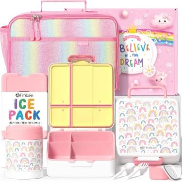 Imagem de Lancheira Fimibuke Kids Bento Snack com garrafa térmica 350 ml e bolsa