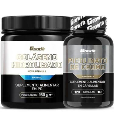 Imagem de Colágeno em Pó 150g + Cromo Picolinato 120 Caps Growth
