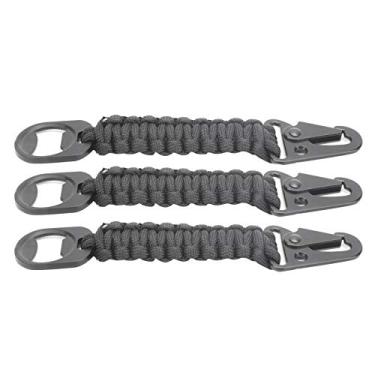Imagem de 3pcs multifuncionais paracord carabiner abridor de garrafa de chave de sobrevivência ao ar livre para camping churrasco churrasco bebendo bebida de polipropileno liga de fibra de