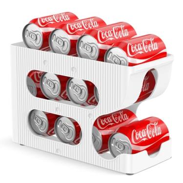 Imagem de Organizador de latas de refrigerante para despensa/geladeira, dispensador automático de latas/armazenamento/suporte/recipiente para geladeira, organizador de bebidas para geladeira, 1 pacote comporta