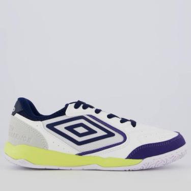 Imagem de Chuteira Umbro Pro Challenge Uptake Futsal Branca e Roxa, 42