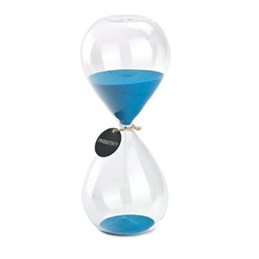 Imagem de Temporizadores de areia de ampulheta – Temporizador de areia de vidro biloba SWISSELITE, Blue color,60 mins