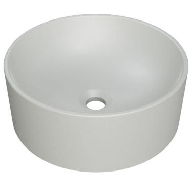 Imagem de Cuba De Apoio Redonda Para Banheiro Lavabo C01 Bl34w Cinza Matte Fosca - Lyam