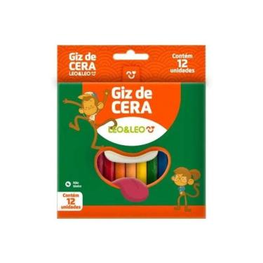 Imagem de Giz De Cera 12 Cores Fino 8 X 88mm Leo&Leo