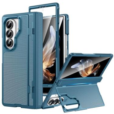 Imagem de VEGO Capa para Z Fold 7 com suporte, [proteção de dobradiça][suporte dobrável invisível] [protetor de tela frontal] Capa fina antiderrapante resistente à prova de choque para Samsung Galaxy Z Fold 7