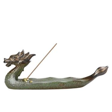 Imagem de Queimadores de incenso retrô, queimador de incenso de design tradicional chinês, suporte de incensário de cerâmica artesanal, ornamentos de incensário esculpidos à mão