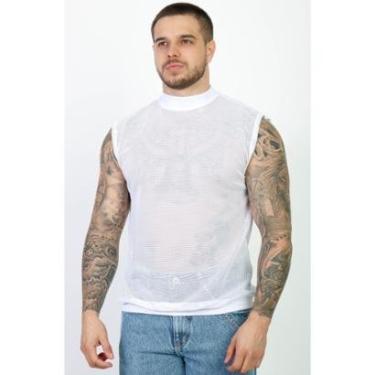 Imagem de Camiseta Regata Gola Alta Malha Ramada Telinha Textura Slim-Masculino