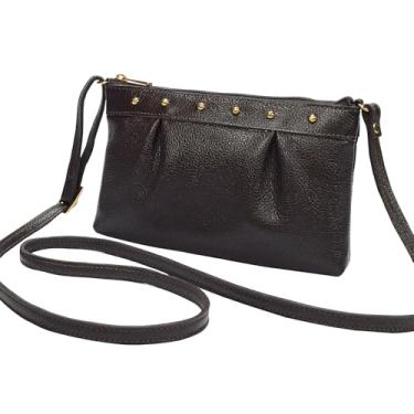 Imagem de Bolsa Feminina Transversal Pequena Couro Legítimo Macio Mole MDXB370 (Café)