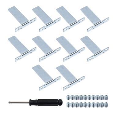 Imagem de Crapyt Conjunto de 10 peças de moldura traseira de cavalete de metal prateado, suporte de cavalete de liga de alumínio com parafusos e chave de fenda, acessórios para molduras de fotos