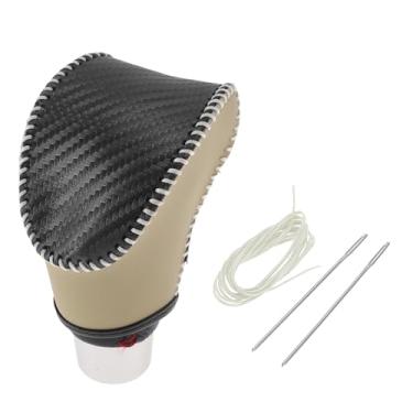Imagem de Motoforti Protetor de manípulo de mudança de marchas para Kia Soul 2020-2023 couro sintético bege preto