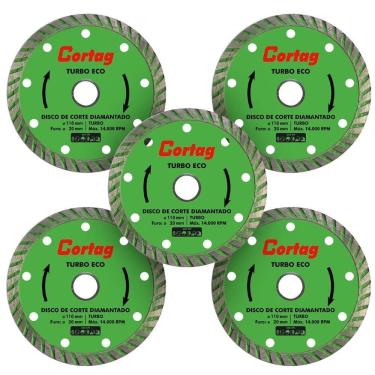 Imagem de 5 Discos Cortag Diamantado Turbo Eco 110X20mm