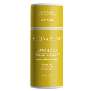 Imagem de Lemon Zest – Desodorante totalmente natural para mulheres, sem alumínio, sem bicarbonato de sódio, proteção contra odores por 12 horas, aroma cítrico limpo - para mulheres e homens, suave para peles