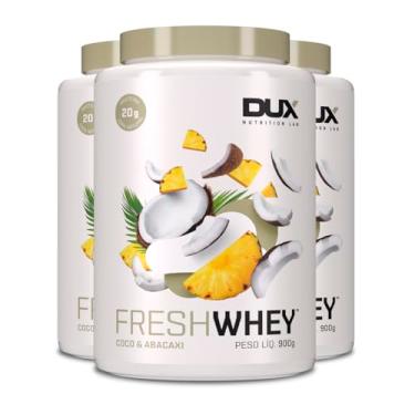 Imagem de Kit 3 Whey Protein Fresh Dux Abacaxi e Coco 900g