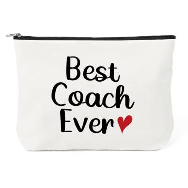 Imagem de Presentes para Best Coach Ever Bolsa de Maquiagem Bolsa de Cosméticos Acessórios de Viagem Presente de Obrigado para Treinadoras Esportivas Presentes para Mulheres Presentes de Natal Aniversário