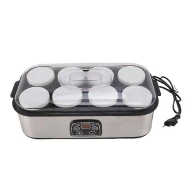 Imagem de Haofy Fabricante de Iogurte Com Controle de Tempo, Máquina de Fabricante de Iogurte Digital Automática, 8 Xícaras, Tela de LCD, Design de Aço Inoxidável (Plugue da UE 220V)