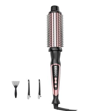 Imagem de DENVEK Escova Térmica, Escova Redonda Aquecida E Modelador De Cachos Com Tecnologia Iônica De Cerâmica, Ferramentas Para Volume E Modelagem, Pente Quente Para Viagem Com Temperatura Ajustável (Ouro