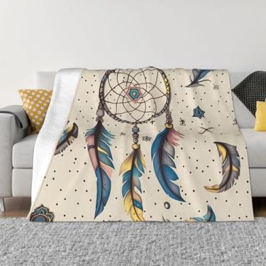 Imagem de Cobertores e mantas de lua e apanhador de sonhos ultramacio cobertor de lã de luxo para todas as estações 152 cm x 127 cm cobertores de ar condicionado de flanela leve para viagens de sofá