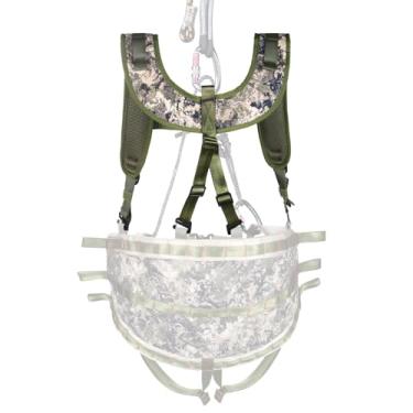 Imagem de UIIHUNT Suspensórios de sela de árvore, sistema de suporte de garfo modular com kit universal Molle, alça de ombro para sela de caça serve para todas as selas de árvore com laços Molle, acessórios de