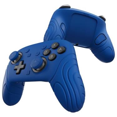 Imagem de playvital for Nintendo Switch 2 Pro Controller Silicone Cover – Samurai Edition Protective Skin Case for Switch 2 Pro Controller with Back Button Caps & Thumb Grips & Stickers, Shockproof - Blue