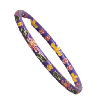 Imagem de Only My Live Home Pulseiras finas vintage coloridas Cloisonne, pulseiras étnicas de esmalte de filigrana chinesa para mulheres, artesanato tradicional ICH joias presentes, Diameter 2.28-2.36 inch wide