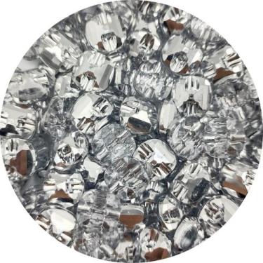 Imagem de Botão de Acrílico Transparente 14mm Base Prata 100pçs 80g - Macall