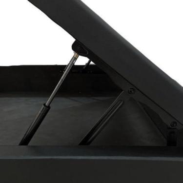 Imagem de Cama Box Solteiro com Baú Preta  Blindada, Reforçada e com Pistão a Gá