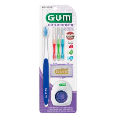Imagem de Kit Ortodôntico Gum Cores Sortidas com 1 Escova Dental, 5 Fios Ortodôn
