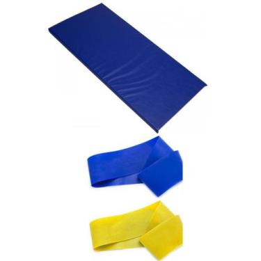 Imagem de Kit Colchonete Academia Ginástica Várias Cores + Mini Bands Niveis Lev