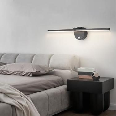 Imagem de Luzes de parede LED internas com interruptor liga/desliga arandelas de parede modernas 330° ajustáveis lâmpadas de parede giratórias luminárias lineares lâmpada de cabeceira quarto sala de estar