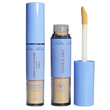 Imagem de Corretivo Facial e Contorno Líquido 2 em 1, Alta Cobertura, com Colágeno e Ácido Hialurônico, Efeito Matte - Maquiagem Miss Lary (05)