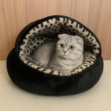 Imagem de CAMINHA PET NUVEM COBERTA G FECHADA CAMA PLUSH CASINHA TOCA FORMATO DONUT ROSQUINHA REDONDA NINHO CASA PELUCIA FUNDO ANTIDERRAPANTE PET CACHORROS E GATOS 60CM (PRETO)