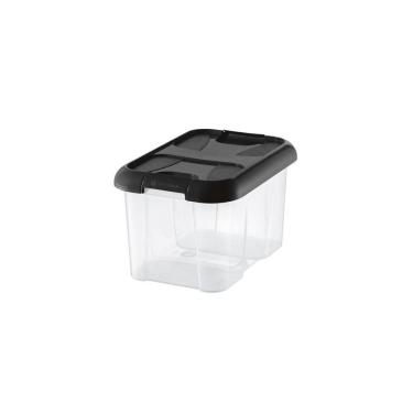 Imagem de Caixa Organizadora 10 Litros Transparente Comtravas Preta